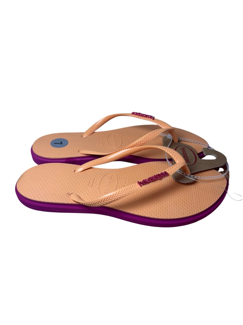 NWT Havaianas Women’s Slim Point Rose Gum Size 7 Flip Flops - Picture 2 of 8